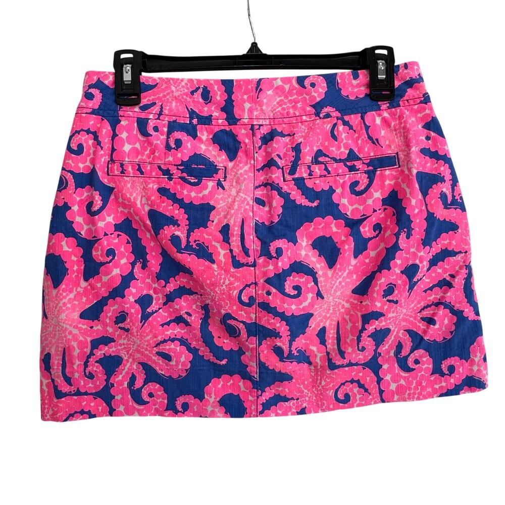 Lilly Pulitzer Pink Floral Cotton Mini Skirt Size 2 Vibrant Summer Resortwear - Picture 2 of 8